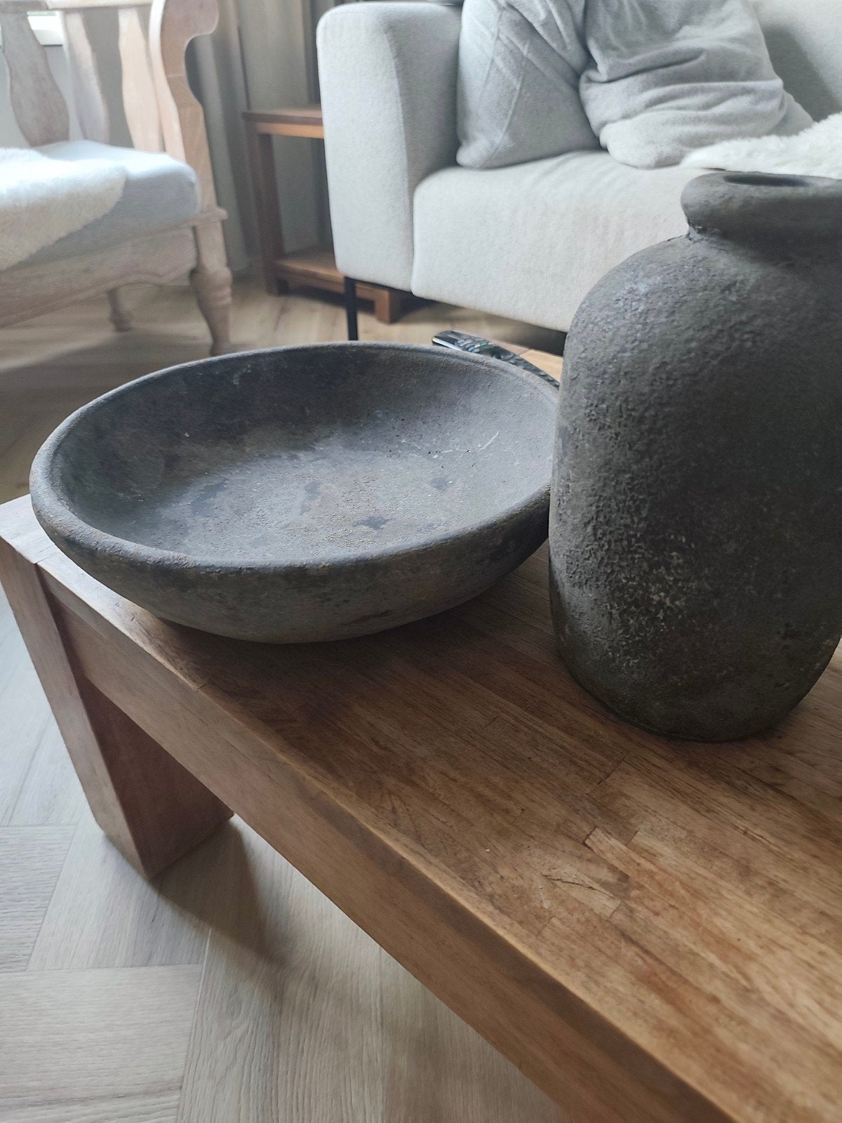 Decoratieset: Schaal en Vaas in Betonlook - Nieuwstaat, Ophalen