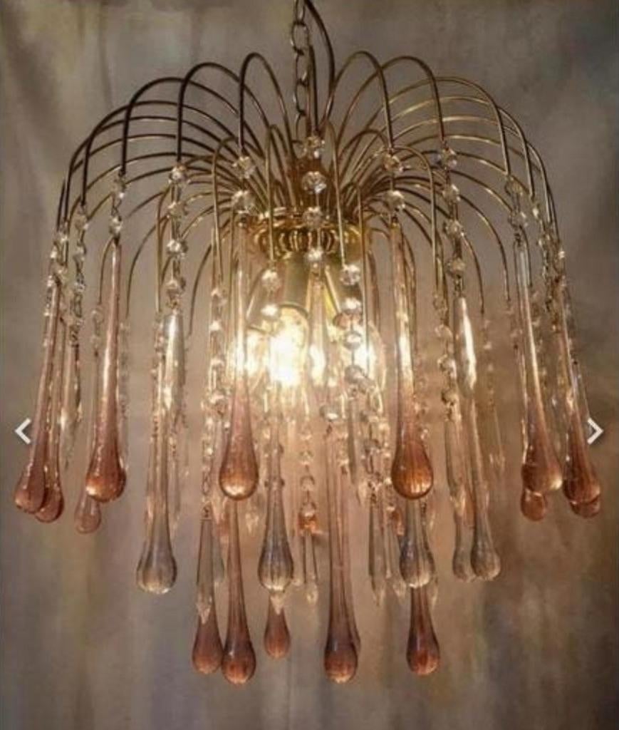 Prachtige kroonluchter Murano glas, Ophalen of Verzenden, Zo goed als nieuw, Glas
