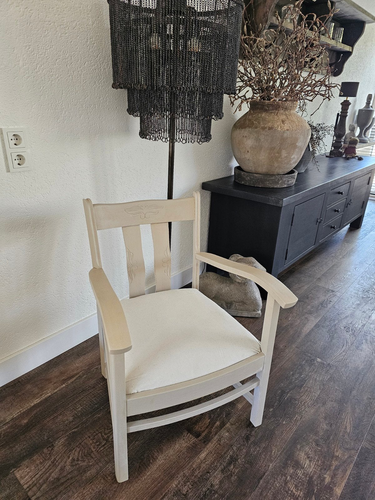 Vintage brocante stoel, Huis en Inrichting, Stoelen, Ophalen, Overige kleuren, Landelijk, Eén