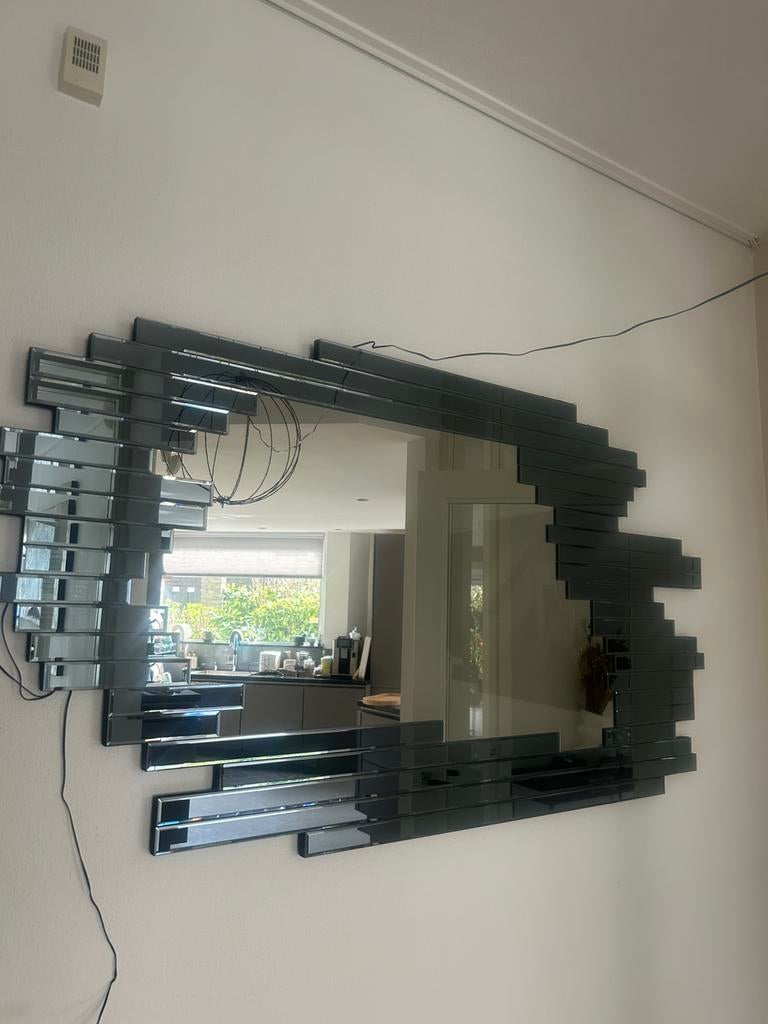 Mooie asymmetrische spiegel, Huis en Inrichting, Woonaccessoires | Spiegels, Ophalen, 125 cm of meer, Zo goed als nieuw, Minder dan 100 cm