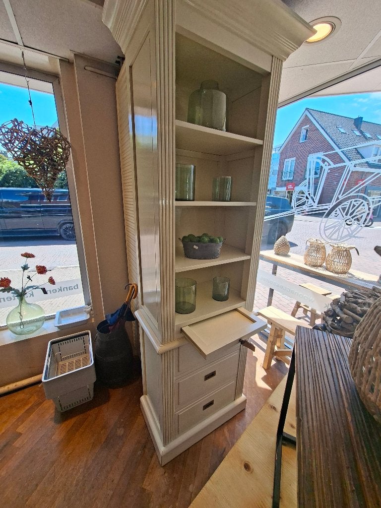 Landelijke vitrinekast / boekenkast wit, Huis en Inrichting, Ophalen, 200 cm of meer, 50 tot 100 cm, Zo goed als nieuw