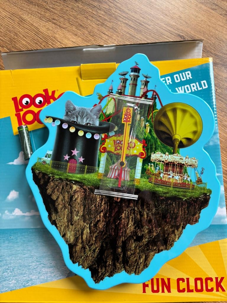 Look O Look Fun Clock wandklok – speelse klok met verpakking, Ophalen of Verzenden, Nieuw, Analoog, Wandklok