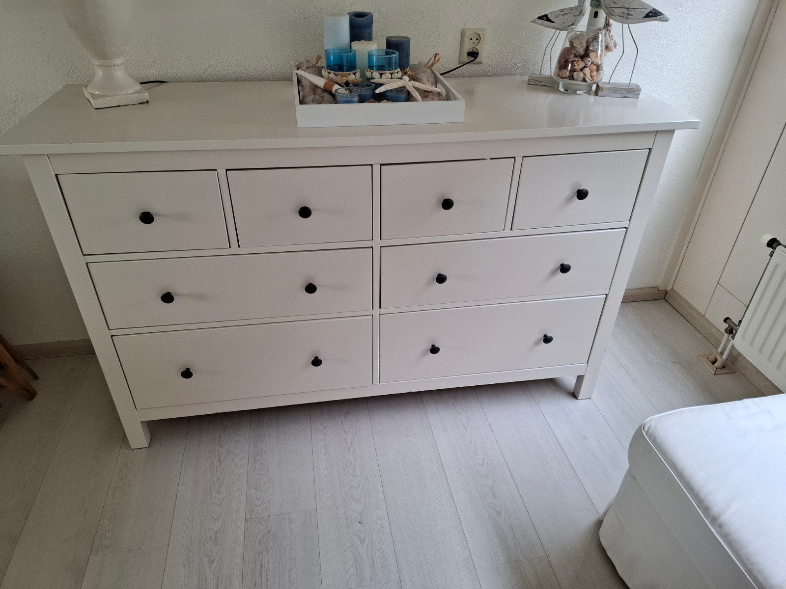 Ikea Hemnes ladekast - Wit, 8 lades, Ophalen, 5 laden of meer, 150 tot 200 cm, Zo goed als nieuw