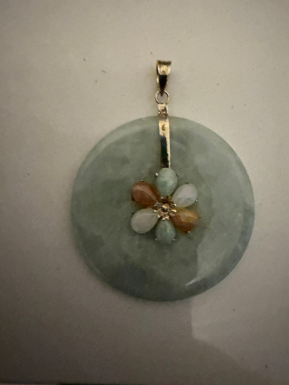 14 karaats jade hanger, Ophalen, Zo goed als nieuw, Goud