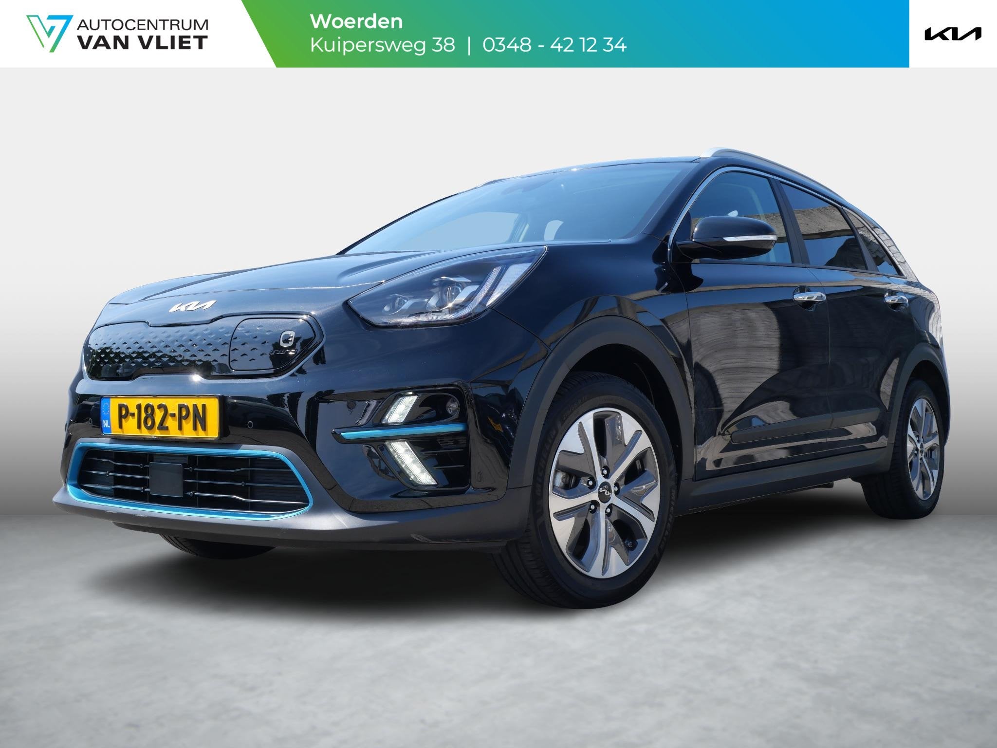 Kia e-Niro DynamicPlusLine 64 kWh | SOH 96,8% | 3Fase | Crui, 12 maanden, Gebruikt, 1712 kg, Leder en Stof