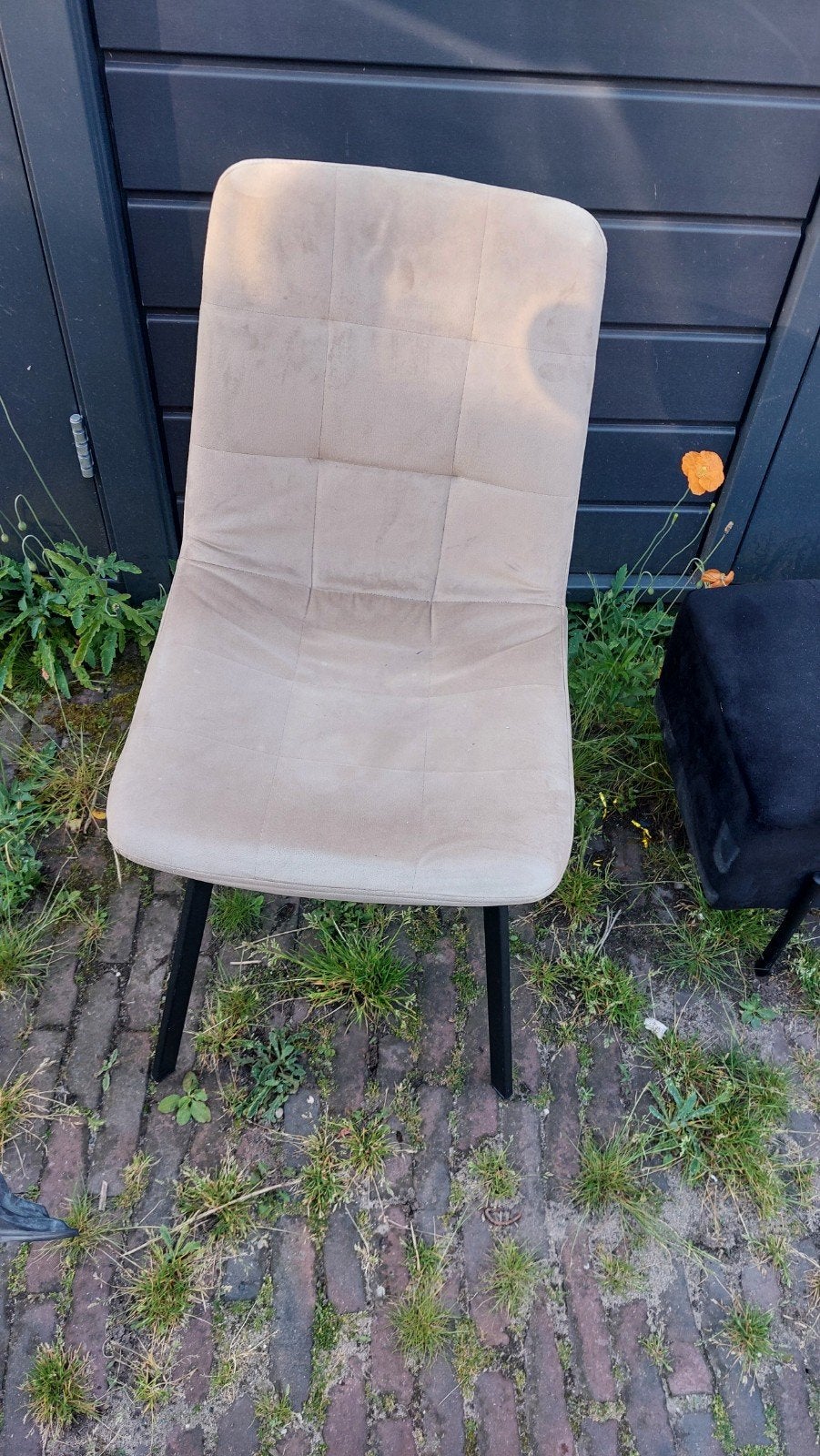 Stoel en opbergbankje 2 gebruikte stoelen, Gebruikt, Overige kleuren, Ophalen of Verzenden, Metaal