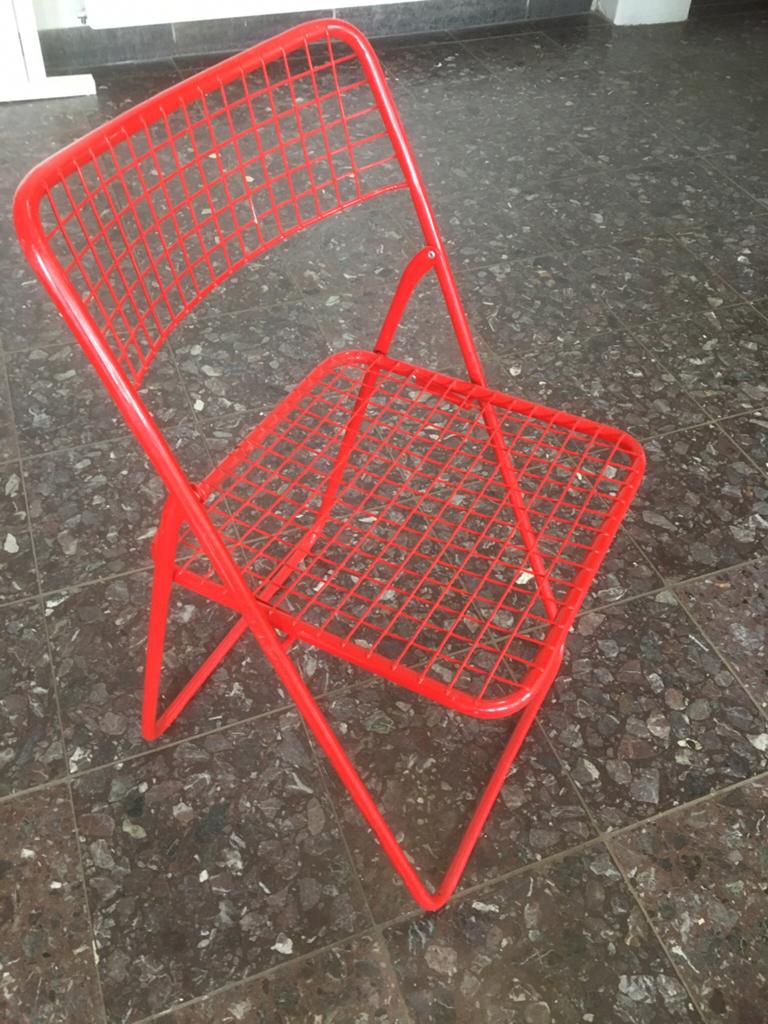 Vintage klapstoel. Niels  Gammelgaard, Ophalen of Verzenden, Zo goed als nieuw, Rood, Eén
