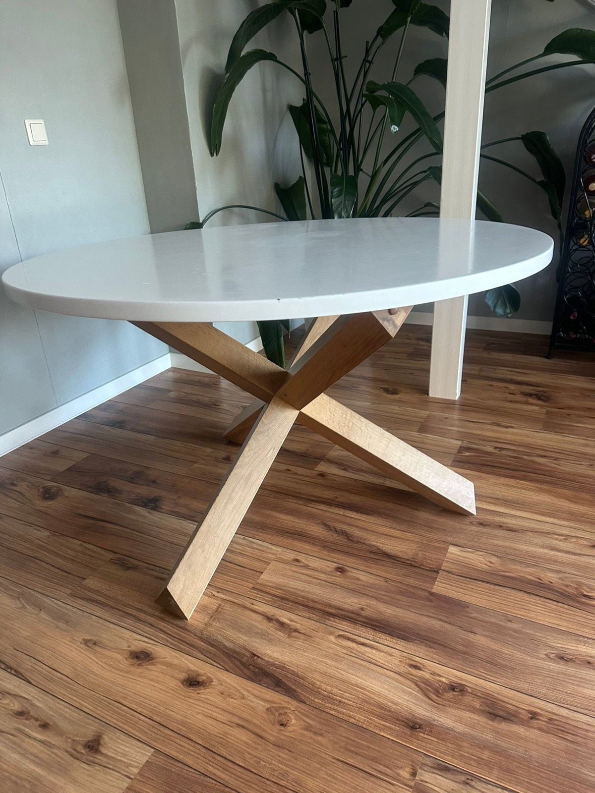 Ronde eettafel, Huis en Inrichting, Ophalen, Gebruikt, 100 tot 150 cm, Rond