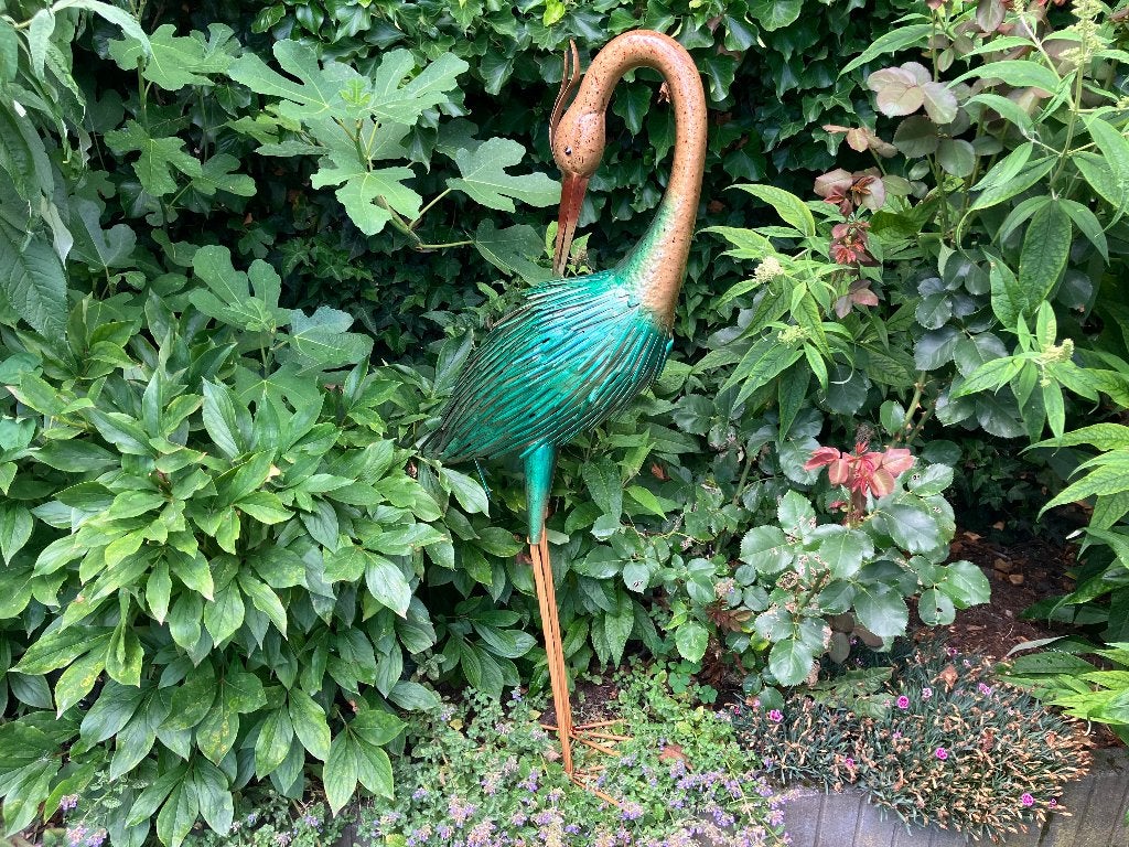 Metalen kraanvogel Sculptuur, Dierenbeeld, Nieuw, Ophalen of Verzenden, Nvt