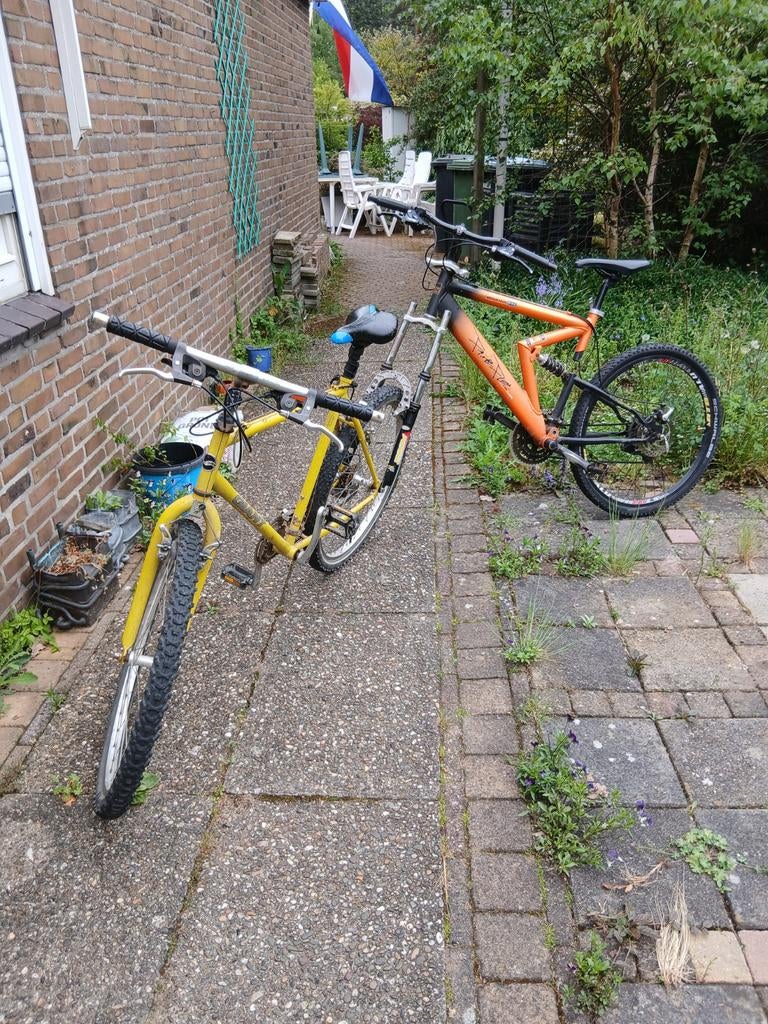 3-wiel zelfgemaakte tandem mtb, Fietsen en Brommers, Fietsen | Tandems, Ophalen, Gebruikt, Meer dan 20 versnellingen
