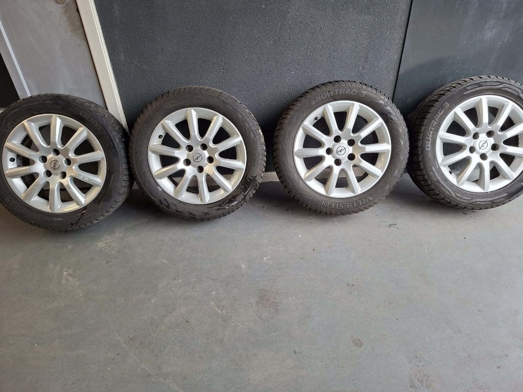 lm opel velgen met banden 205-55-16 inch, Ophalen