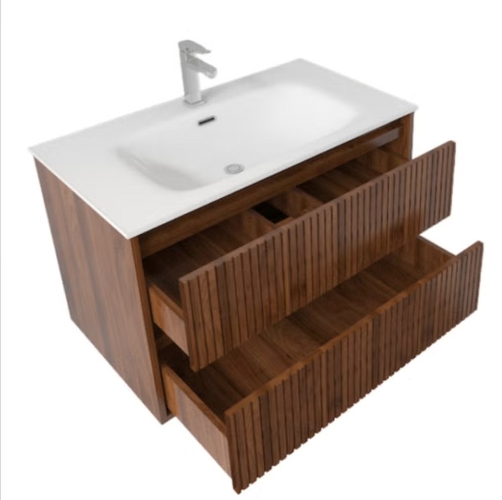 OP=OP! Wastafelkast Badmeubel Walnoot 80cm - Nieuw! nr165B, Huis en Inrichting, Woonaccessoires | Overige, Ophalen, Nieuw