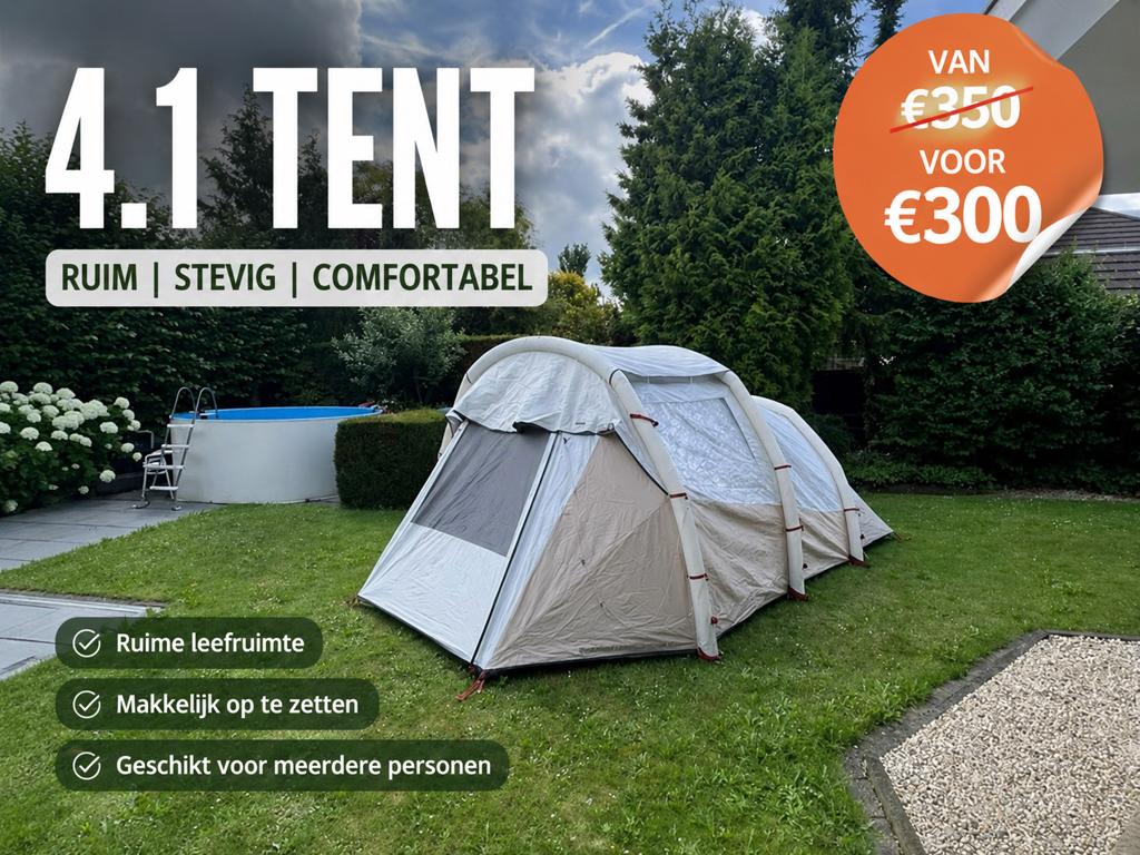 Quechua 4.1 air seconds tent, Ophalen, Zo goed als nieuw, Tot en met 4