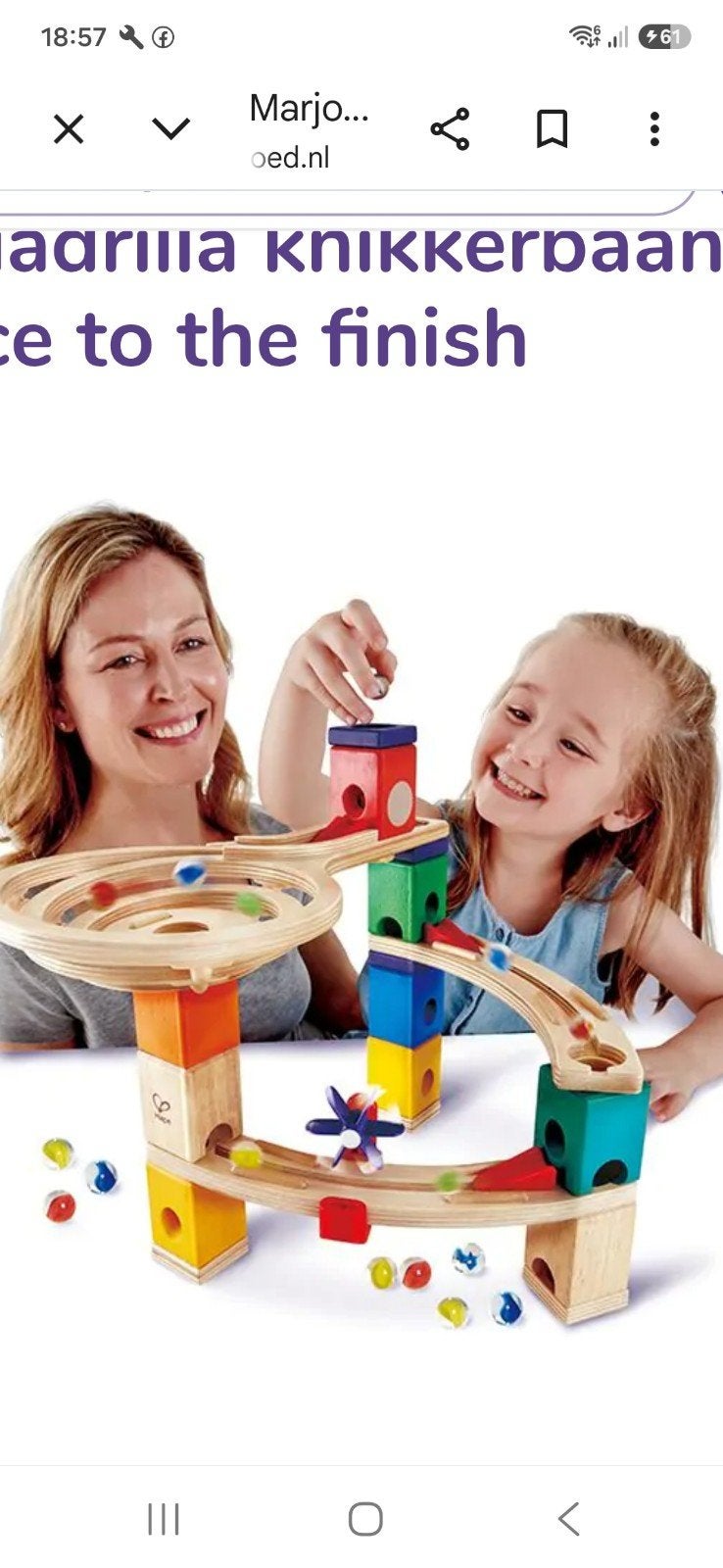 Hape Quadrilla knikkerbaan - Race to the finish, Ophalen of Verzenden, Gebruikt, Jongen of Meisje