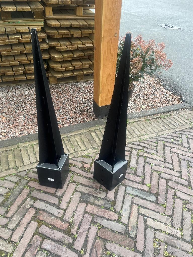 Luxe Paalpunten 15x15cm zwart gecoat!, Tuin en Terras, Palen, Balken en Planken, Ophalen of Verzenden, Nieuw, Minder dan 180 cm