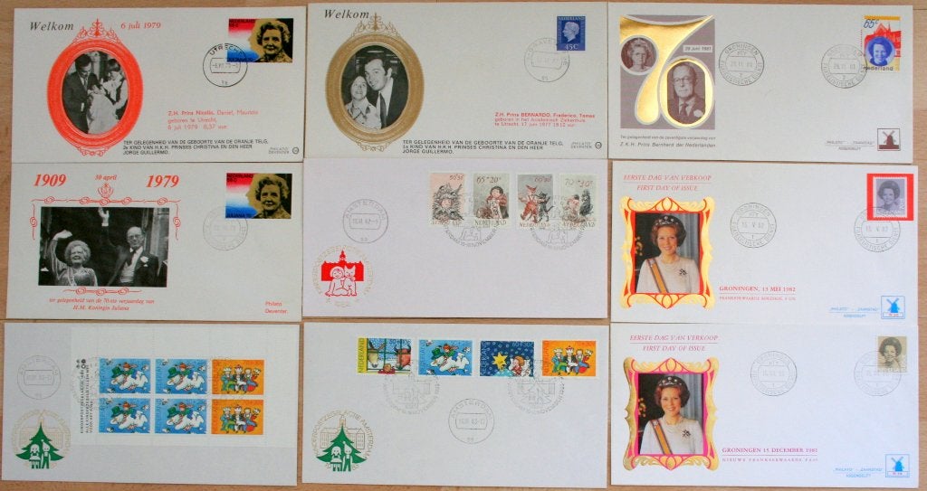 Nederland verzameling spec. enveloppen met o.a. Kon. Huis, Postzegels en Munten, Brieven en Enveloppen | Nederland, Ophalen of Verzenden