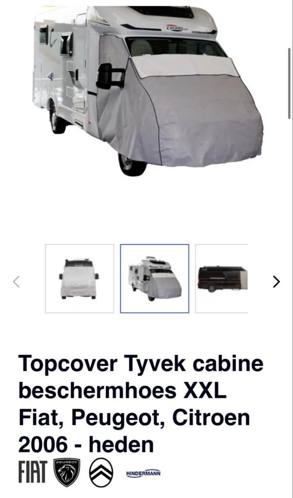 Tyvek XXL cabine beschermhoes Fiat, Peugeot, Citroën (2006-h, Caravans en Kamperen, Ophalen of Verzenden, Zo goed als nieuw