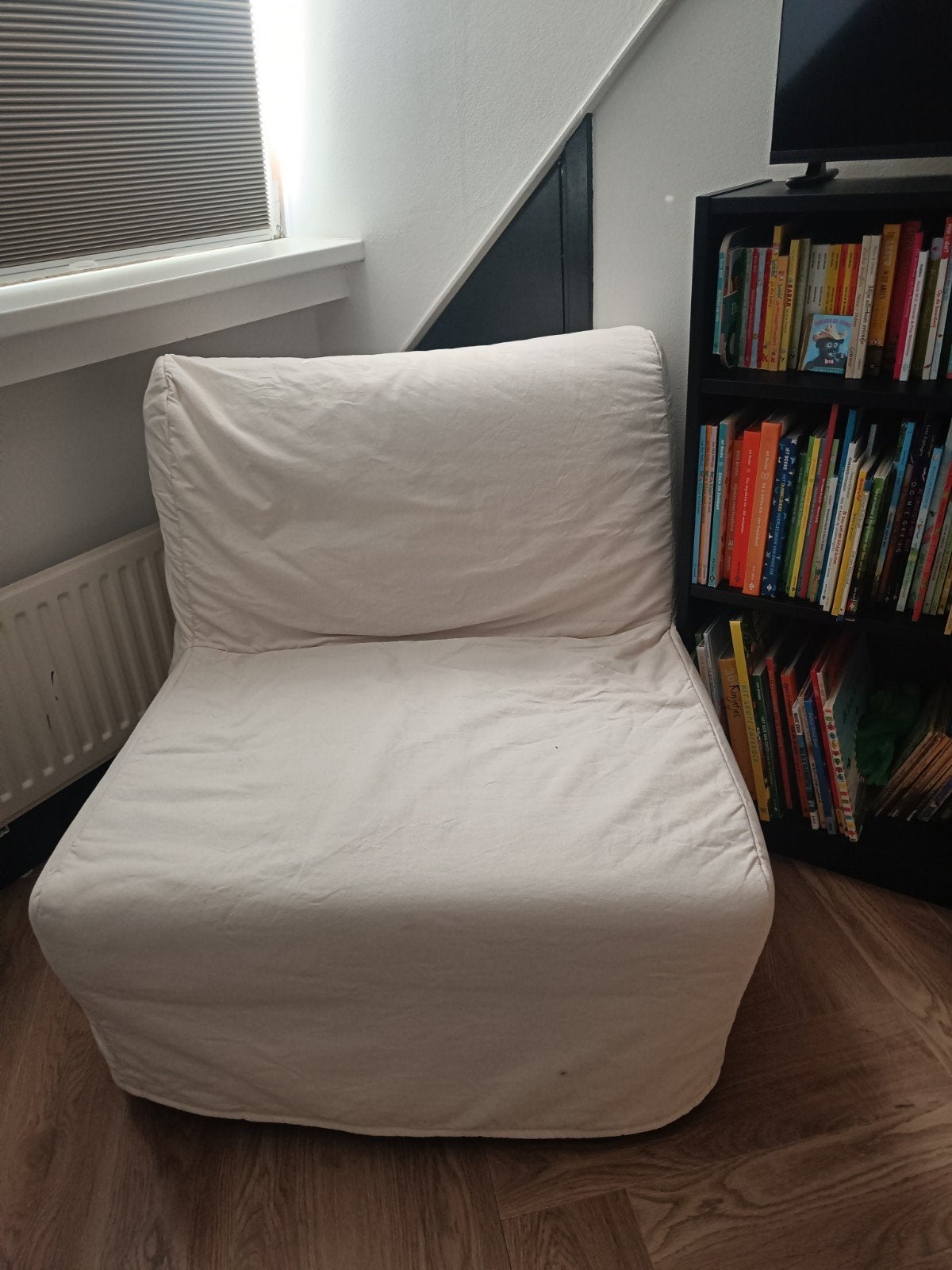 Nette slaapfauteuil Lycksele Lövas, IKEA, Huis en Inrichting, Slaapkamer | Slaapbanken, Ophalen, Eenpersoons, Wit