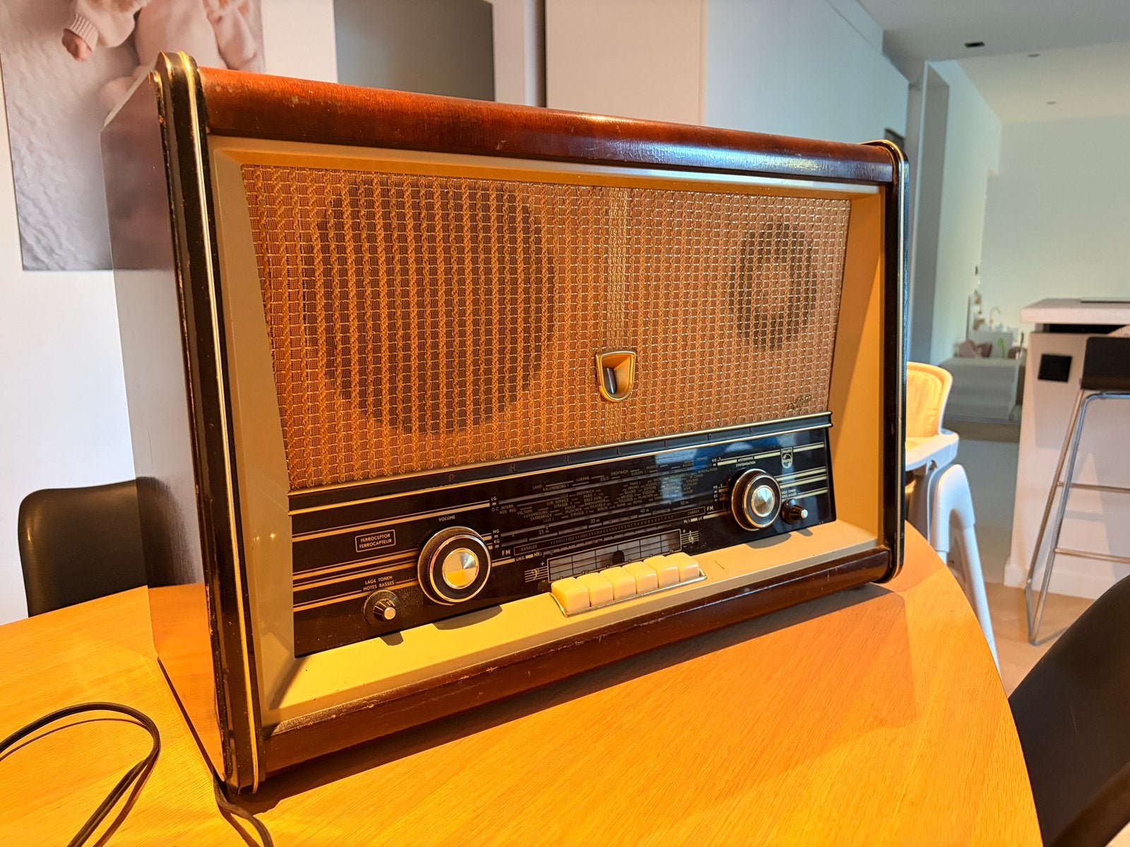 Vintage Philips buizenradio - werkend en in goede staat, Ophalen, Gebruikt, Radio