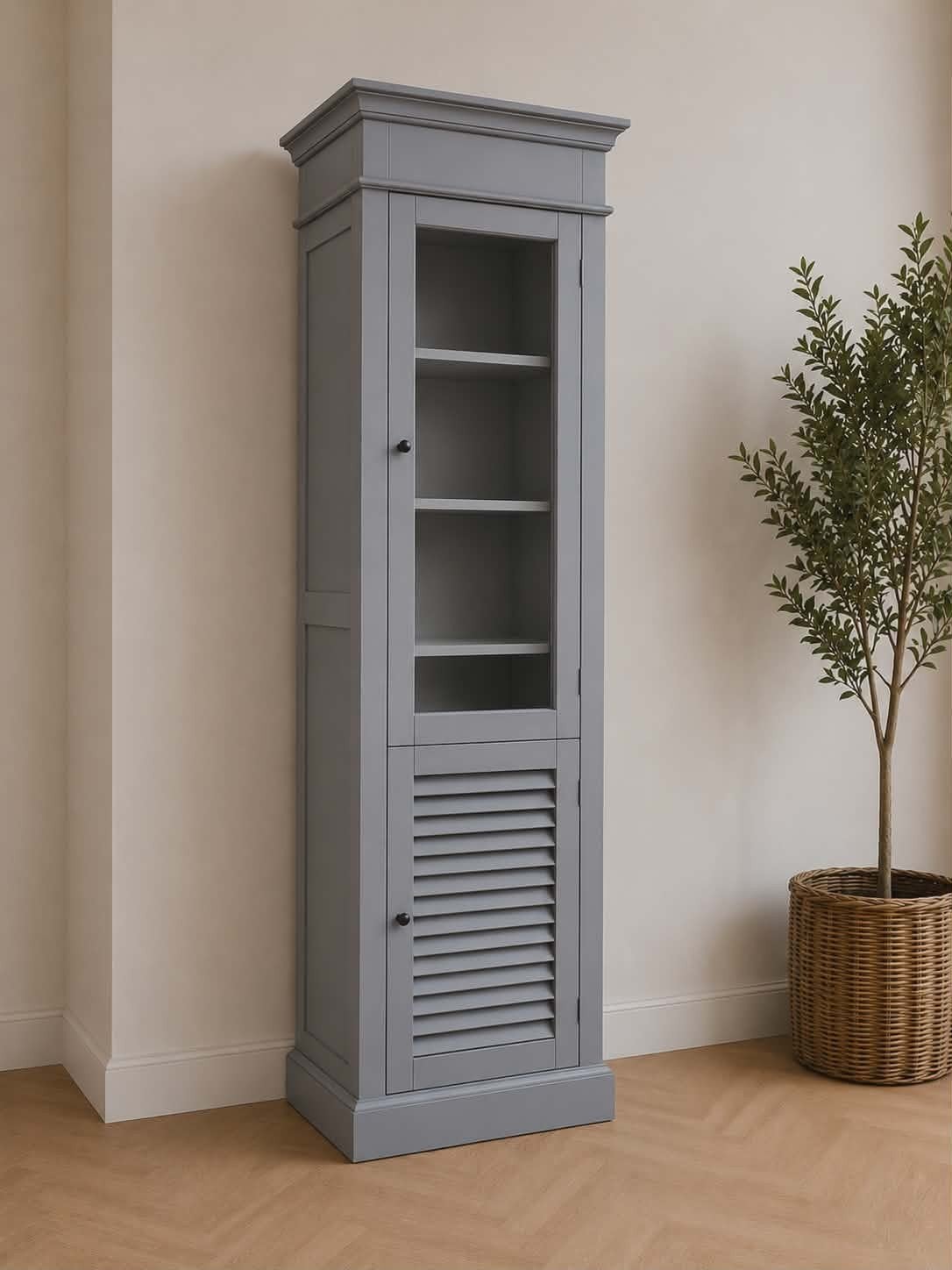 Strakke kast met Louvre deur., Middenhof 41 Rilland, Nieuw, 50 tot 100 cm, 25 tot 50 cm