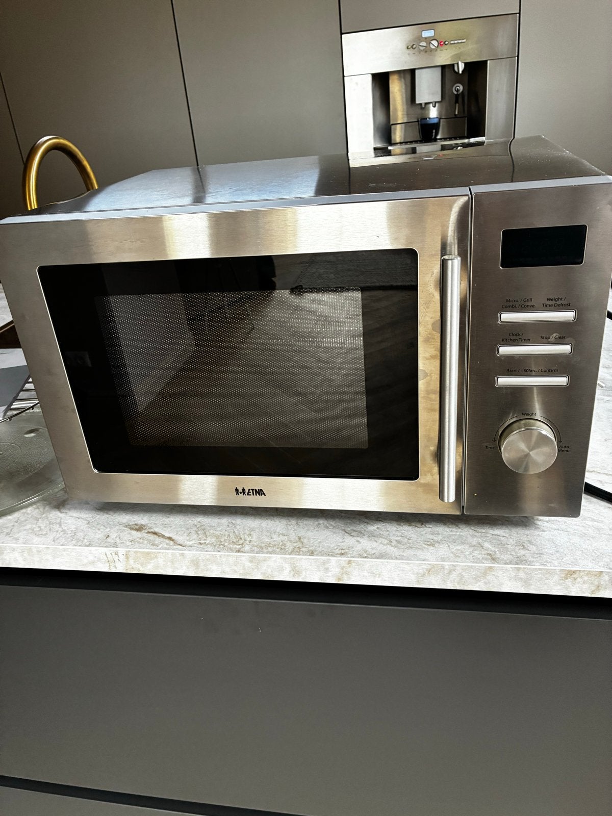 Etna combimagnetron CMV334RVS - Zo goed als nieuw!, Witgoed en Apparatuur, Magnetrons, Ophalen, Combimagnetron, Grill, Zo goed als nieuw