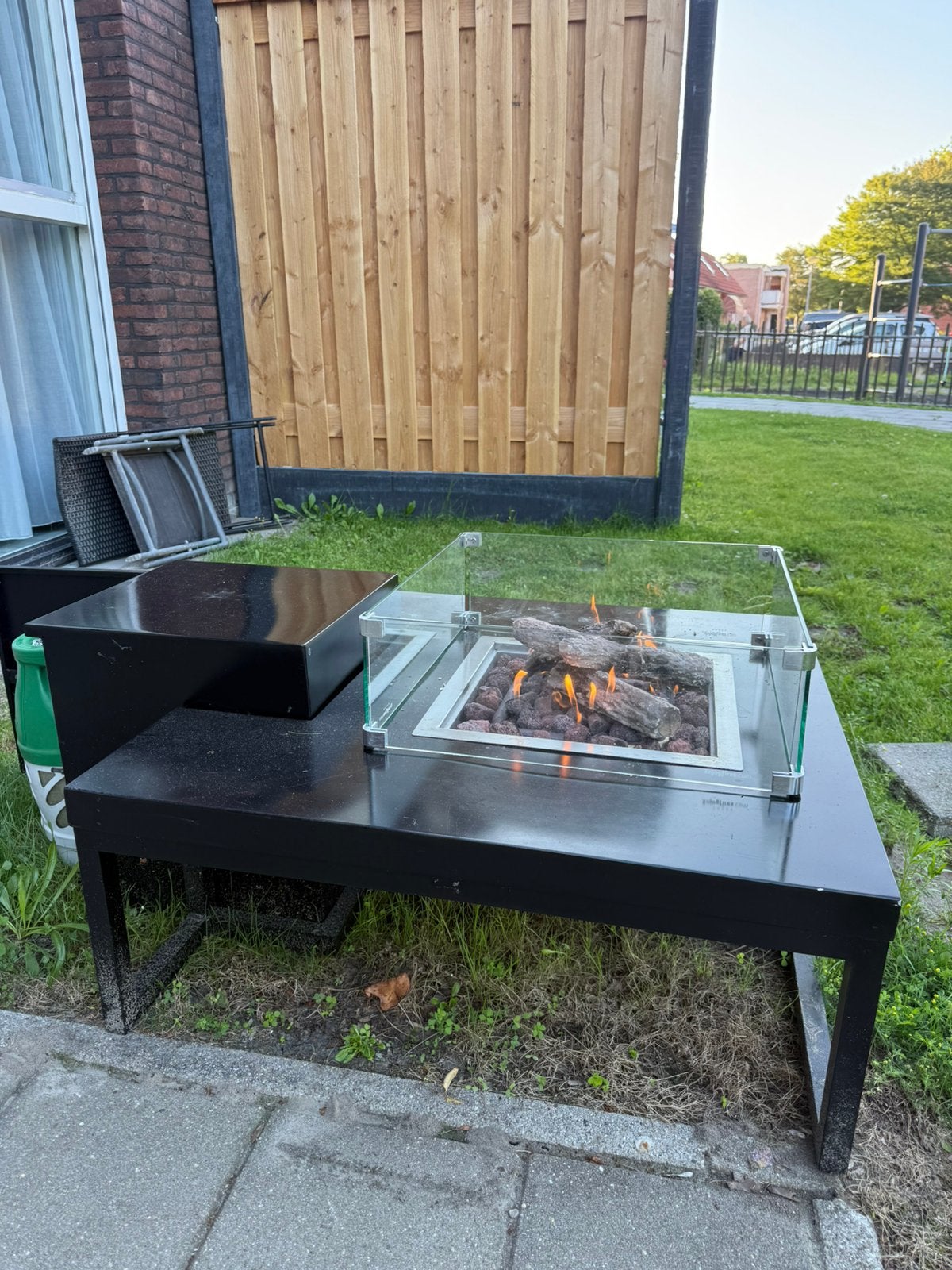 Enjoyfires vuurtafel - compleet incl gasfles - als nieuw!, Ophalen, Zo goed als nieuw