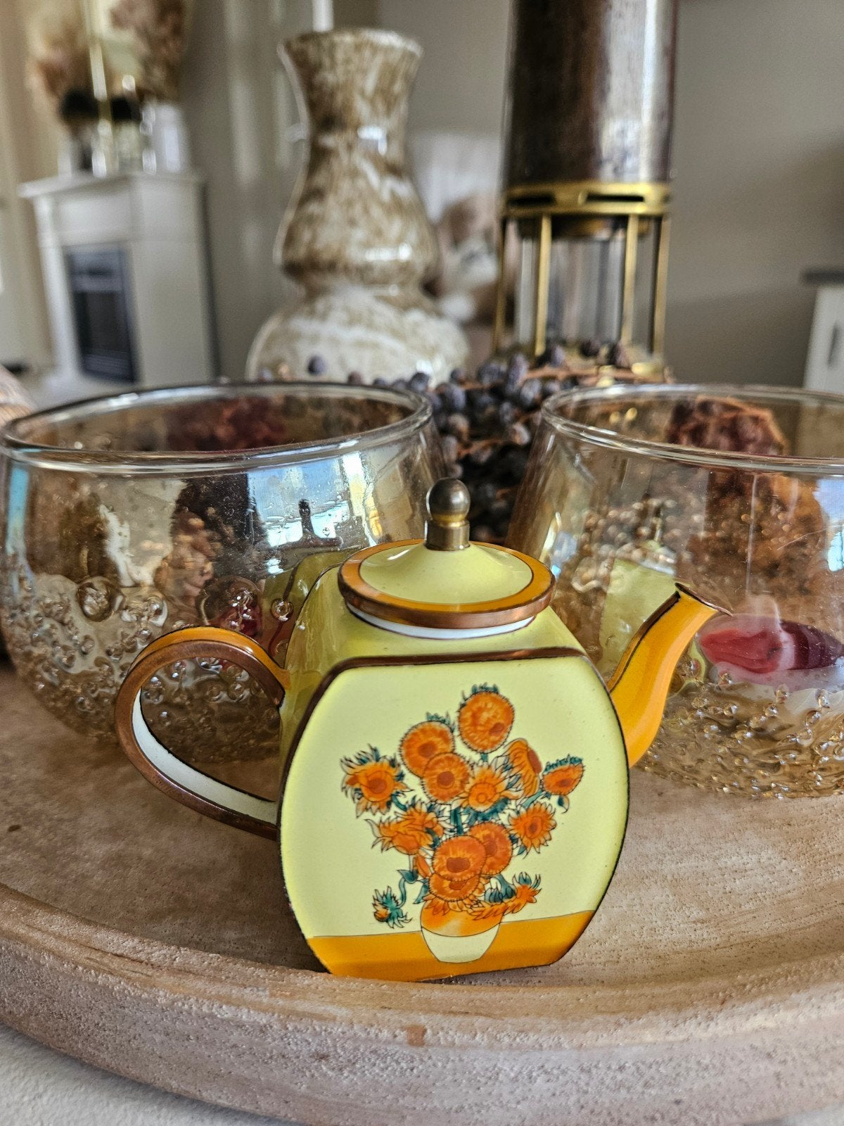 Miniatuur theepotje Vincent van Gogh Zonnebloemen, Ophalen of Verzenden