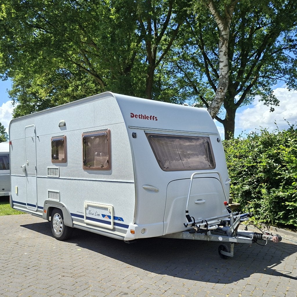 Dethleffs Newline 440DB Lichtgewicht-Voortent-Fietsendrager, Schokbreker, Treinzit, 750 - 1000 kg, Tot en met 4