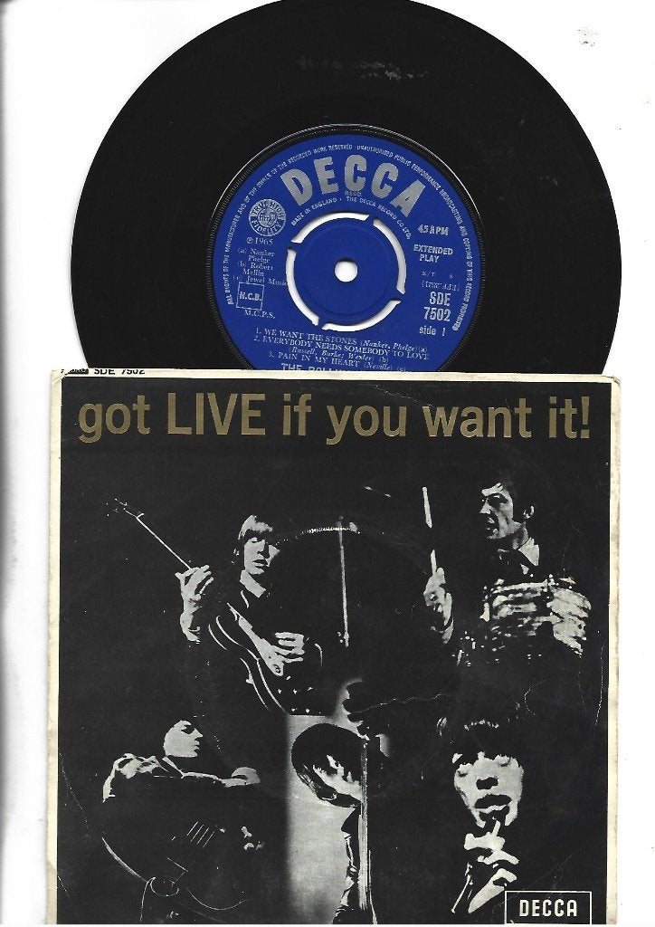 THE ROLLING STONES EP SINGLE 7" GOT LIVE IF YOU WANT IT, Fotohoes, 7 inch, Ophalen of Verzenden, Zo goed als nieuw