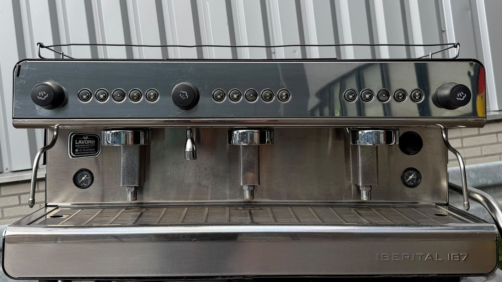 IBERITAL IB7 3-groeps professionele espressomachine, Witgoed en Apparatuur, Gebruikt, Espresso apparaat, 4 tot 10 kopjes, Koffiebonen