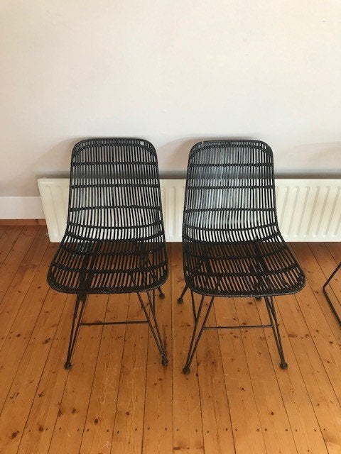 HK living eetkamerstoelen, Huis en Inrichting, Stoelen, Ophalen, Gebruikt, Twee, Zwart