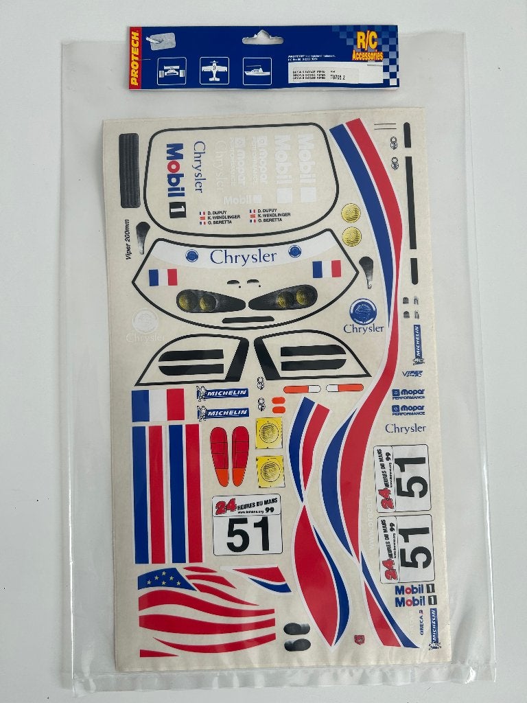 Protech decals Dodge Viper T0705.2 nieuw rc stickers, Ophalen of Verzenden, Nieuw, Overige schalen, Onderdeel