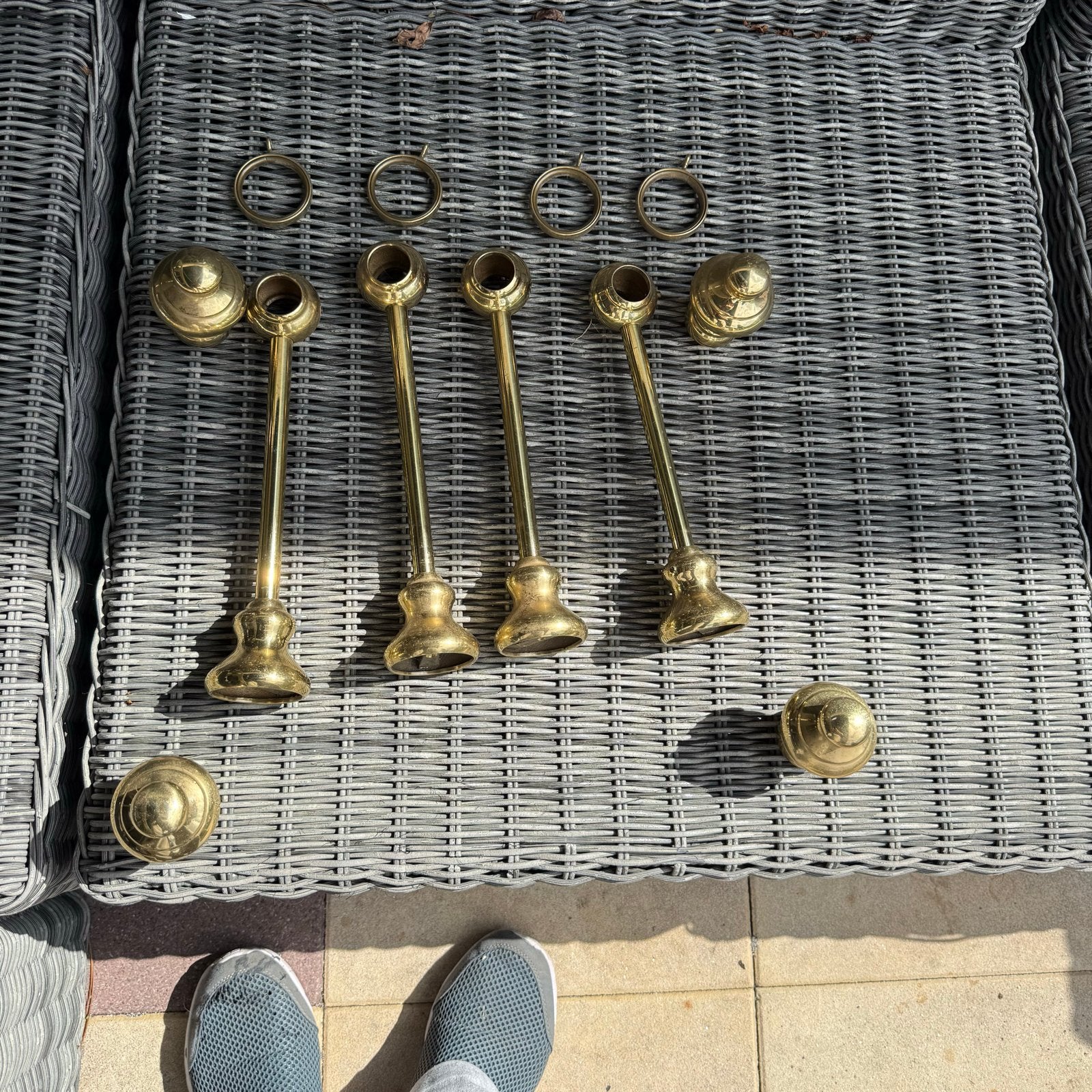 Massief messing gordijn garnituur, Ophalen, Koper