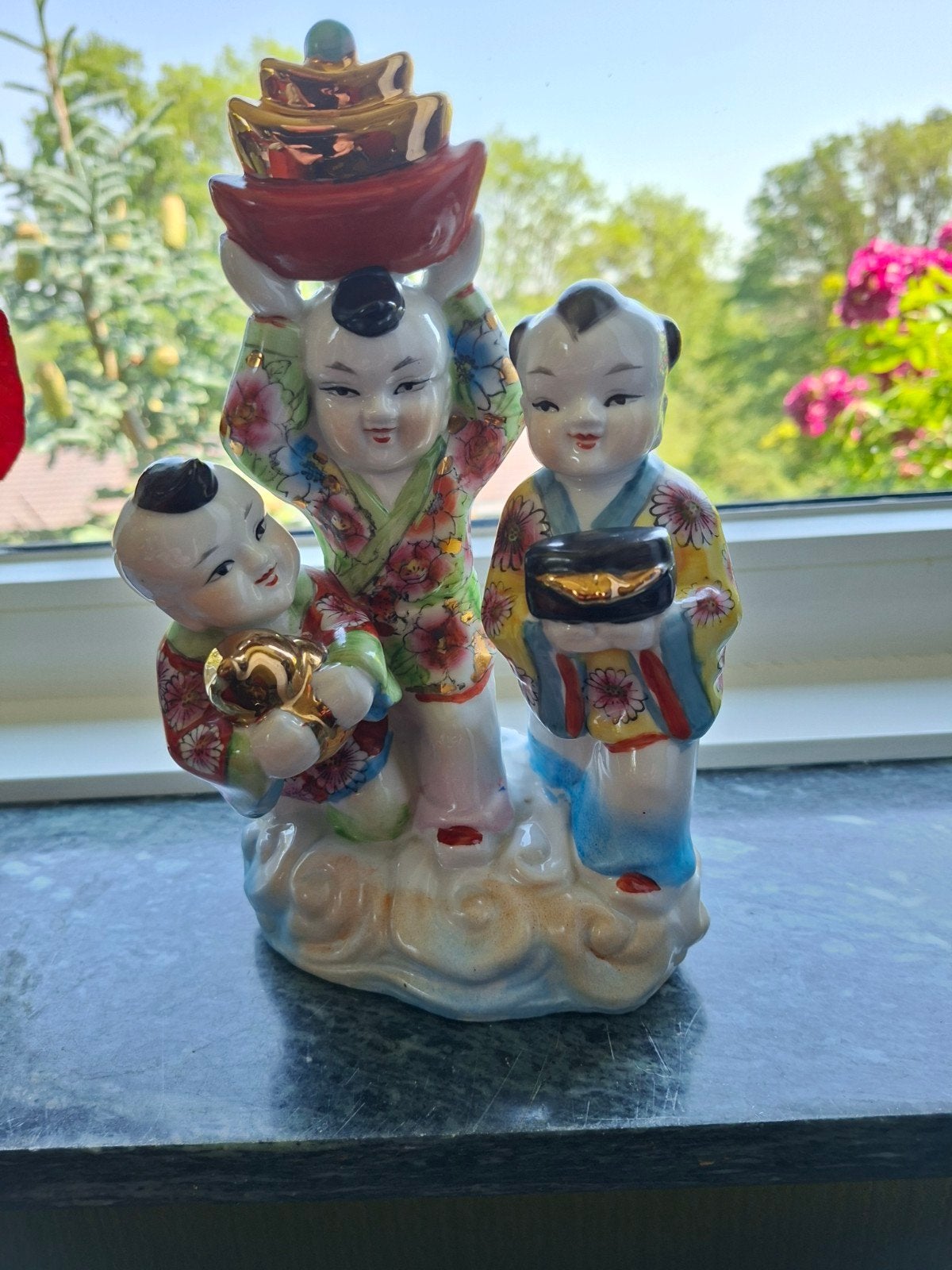 Chinees porseleinen beeldje van de drie acolieten, ong 1960., Antiek en Kunst, Ophalen of Verzenden