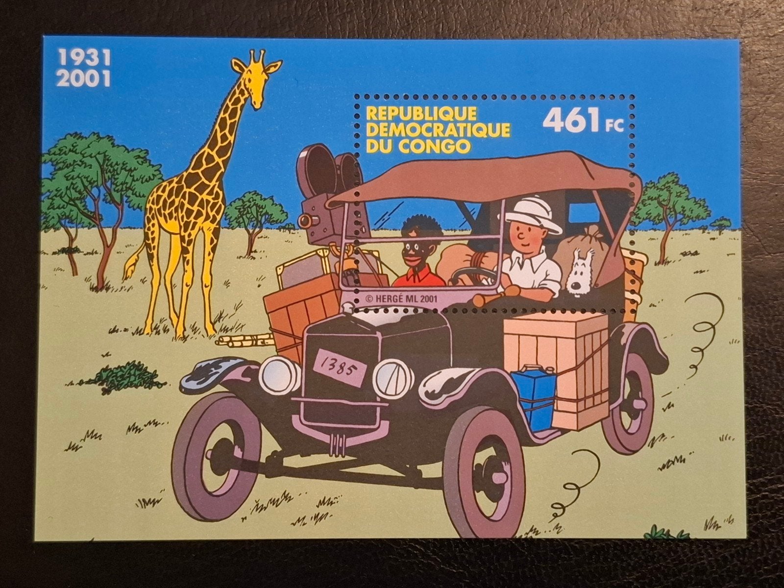 Congo 2001 Strip Kuifje, Postzegels en Munten, Ophalen of Verzenden, Overige landen, Postfris