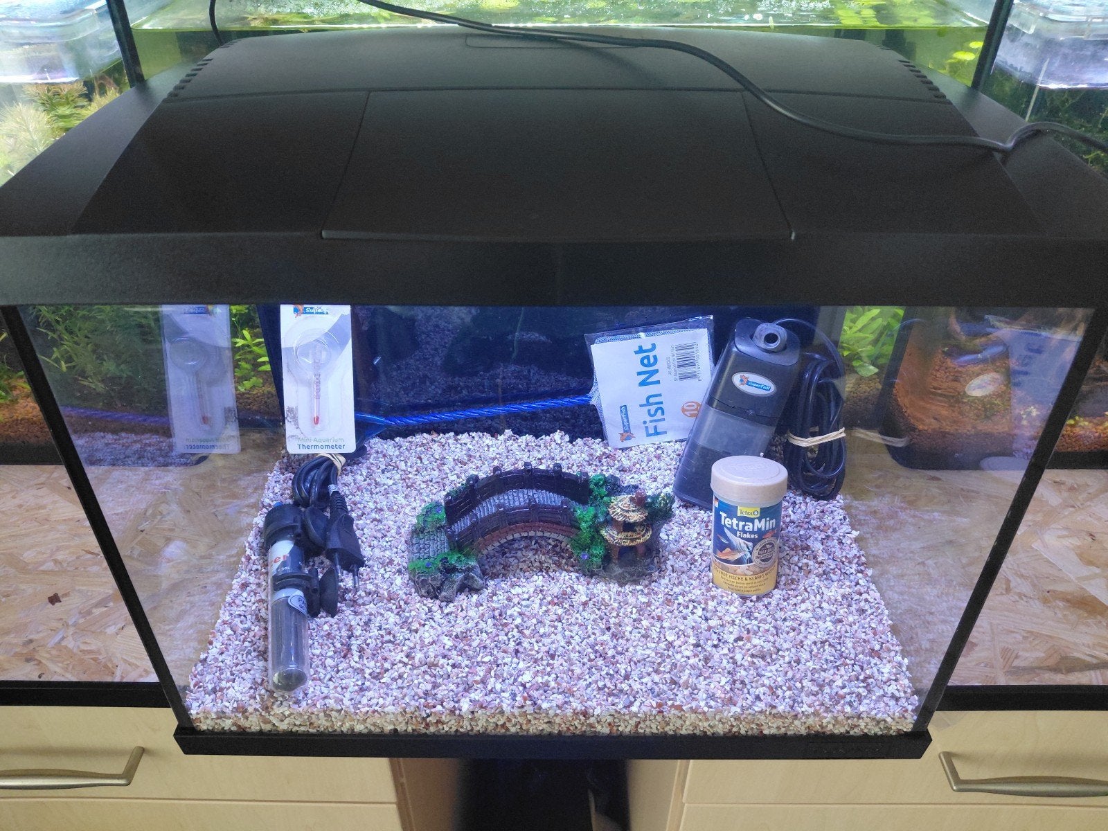 Superfish start 50 zwart, Dieren en Toebehoren, Vissen | Aquaria en Toebehoren, Ophalen, Superfish, Inclusief toebehoren, Gevuld zoetwateraquarium
