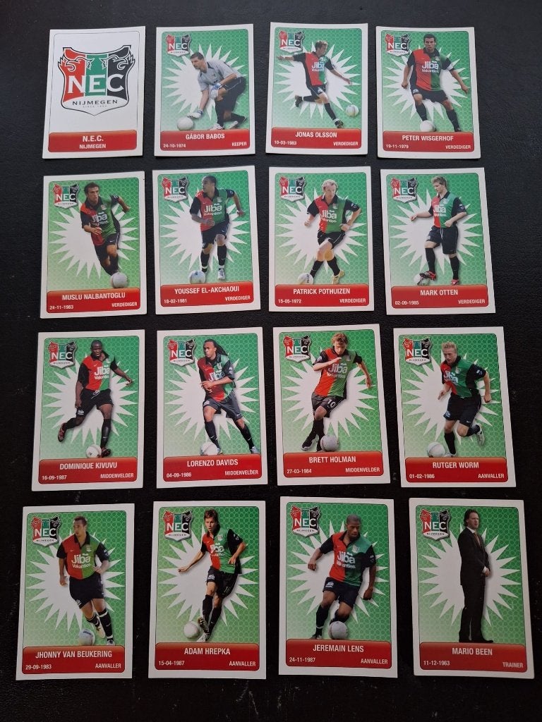 Complete set kaarten NEC Nijmegen 2007-08, Ophalen of Verzenden, Zo goed als nieuw, Overige binnenlandse clubs, Poster, Plaatje of Sticker