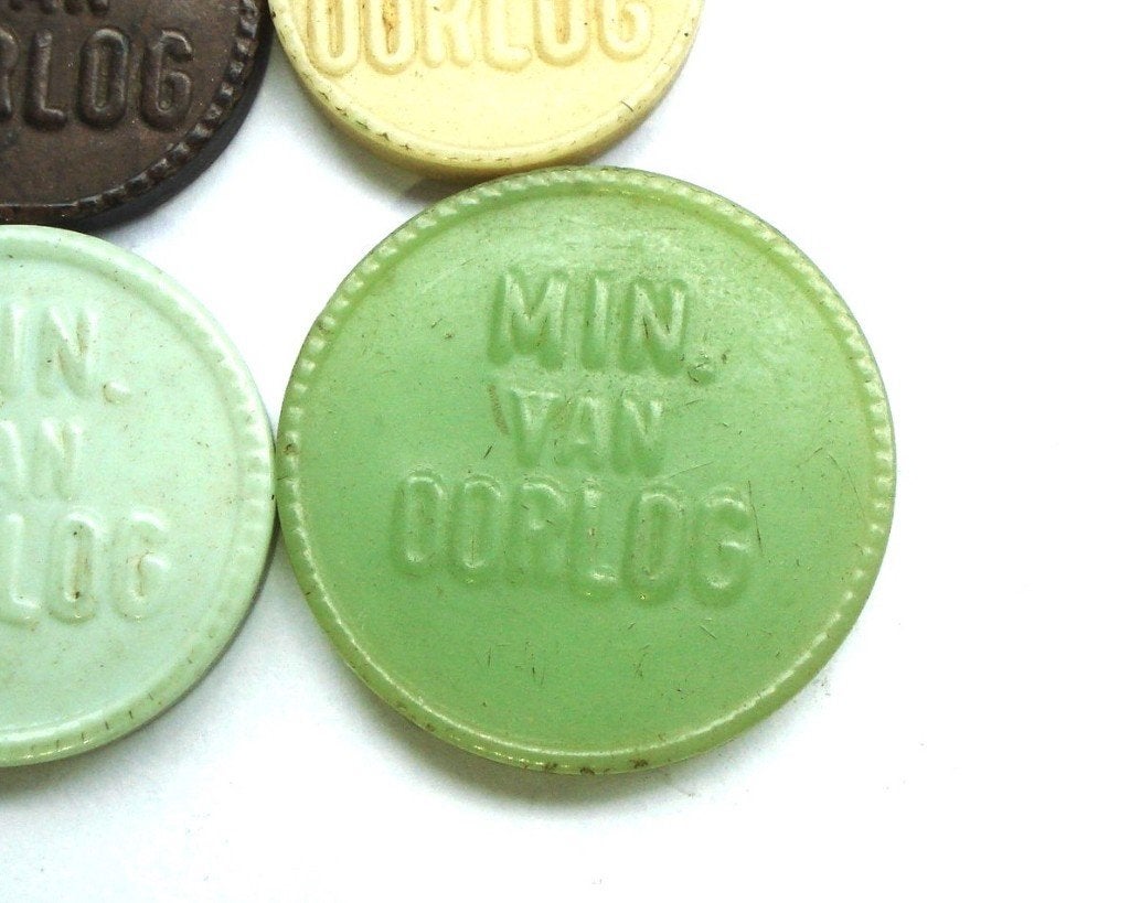 Nederland - Ministerie van Oorlog 4 tokens z.j. (1951), Ophalen of Verzenden, Overige materialen, Nederland
