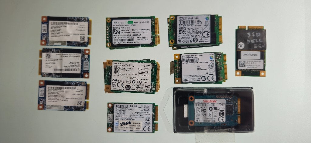 20x mSATA SSD (1x8GB/1x16GB/1x24GB/1x60GB/2x90GB/14x128GB), Computers en Software, Harde schijven, Intern, Gebruikt, 8GB t/m 128GB