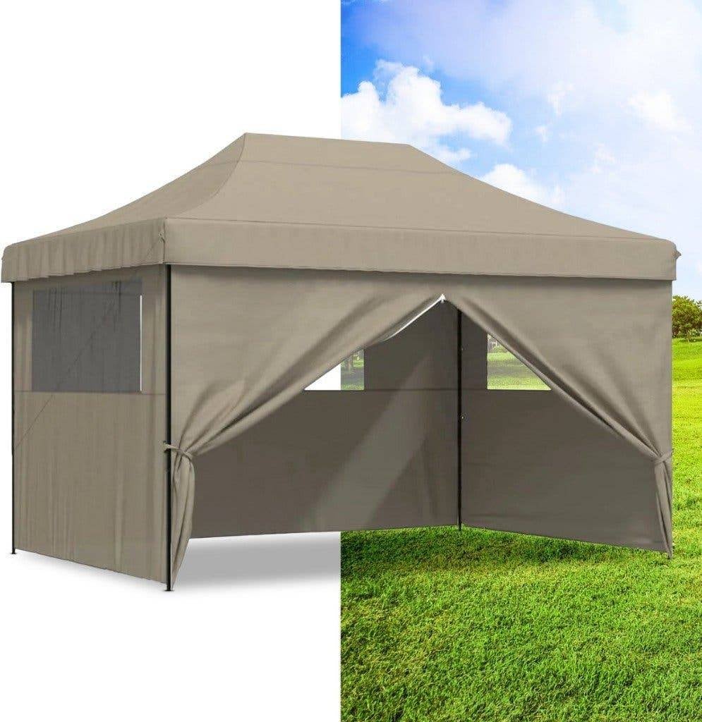 Partytent, Paviljoen, 3x4, Met Zijwanden, Taupe, Partytent, Minder dan 4 meter, Nieuw, 2 meter of meer
