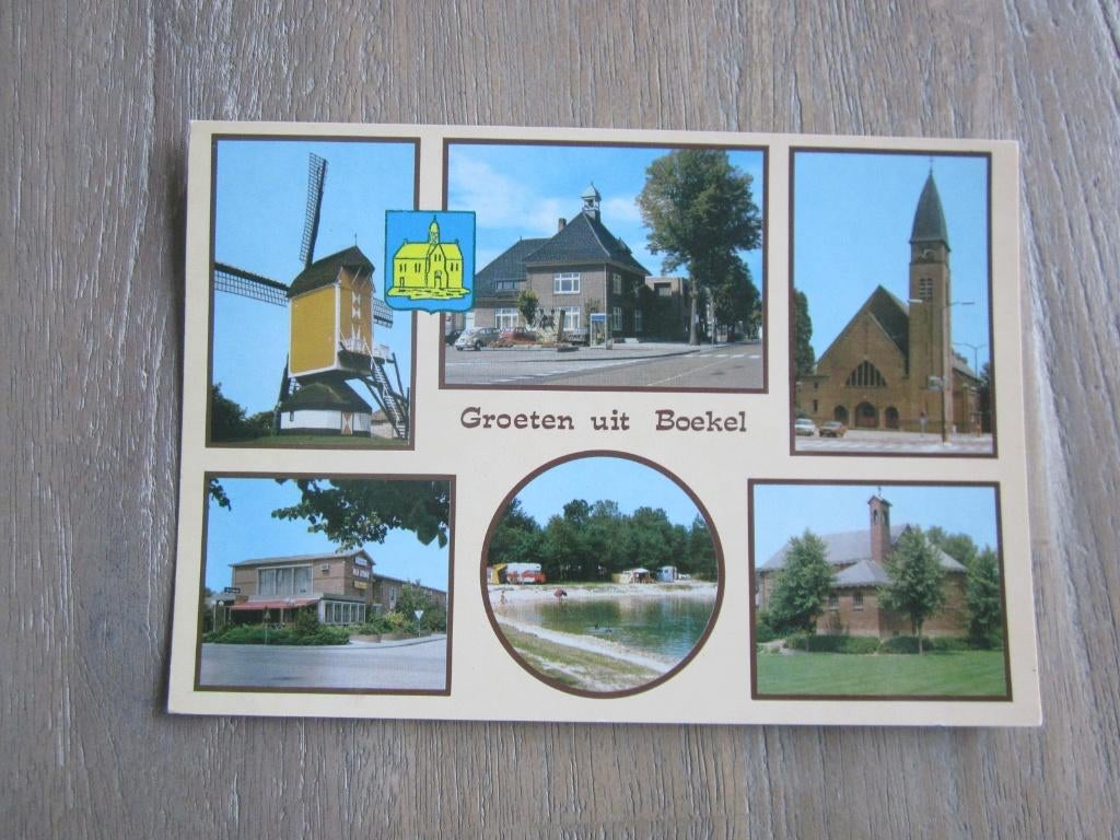 Boekel, molen/strandje/kerk, Ophalen of Verzenden, 1980 tot heden, Gelopen, Noord-Brabant