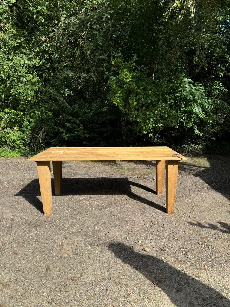 Massief eiken tafel 200x104cm, Huis en Inrichting, Ophalen of Verzenden, Rond