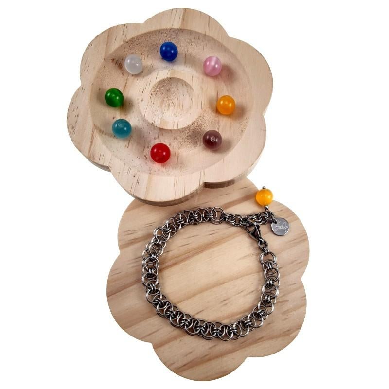 Celtisch Gewevenschakels RVS Armband Amber Kattenoog - Dames, Sieraden, Tassen en Uiterlijk, Armbanden, Nieuw, Staal, Zilver, Verzenden