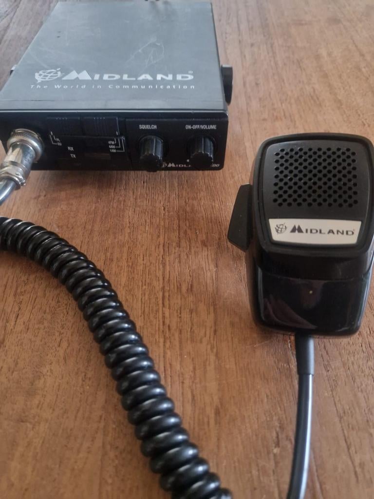 Midland 200 27mc bakje + Omvormer 24v-12v, Telecommunicatie, Overige Telecommunicatie, Gebruikt, Ophalen of Verzenden