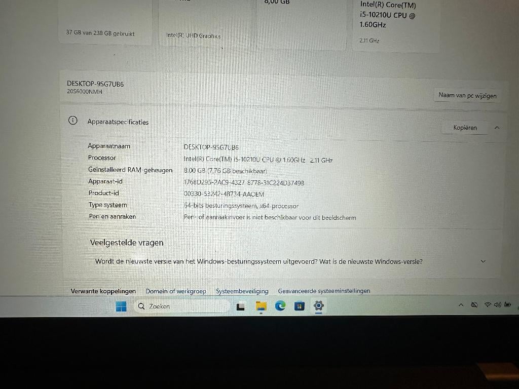 Lenovo T15 i5 10210U 16GB 256gb 15 inch Full HD Win11, Computers en Software, Windows Laptops, Lenovo Thinkpad T15, Intel® Core™ i5-10210U (10th Generatie)