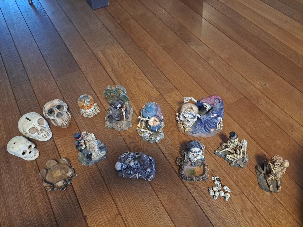 Verzameling skelet beeldjes, Verzamelen, Beelden en Beeldjes, Ophalen of Verzenden, Gebruikt