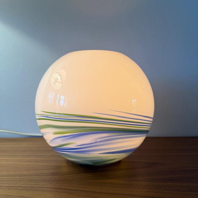 Tafellamp, glas, Murano swirl, bollamp, vintage, jr 80,, Huis en Inrichting, Lampen | Plafondlampen, Ophalen of Verzenden, Zo goed als nieuw