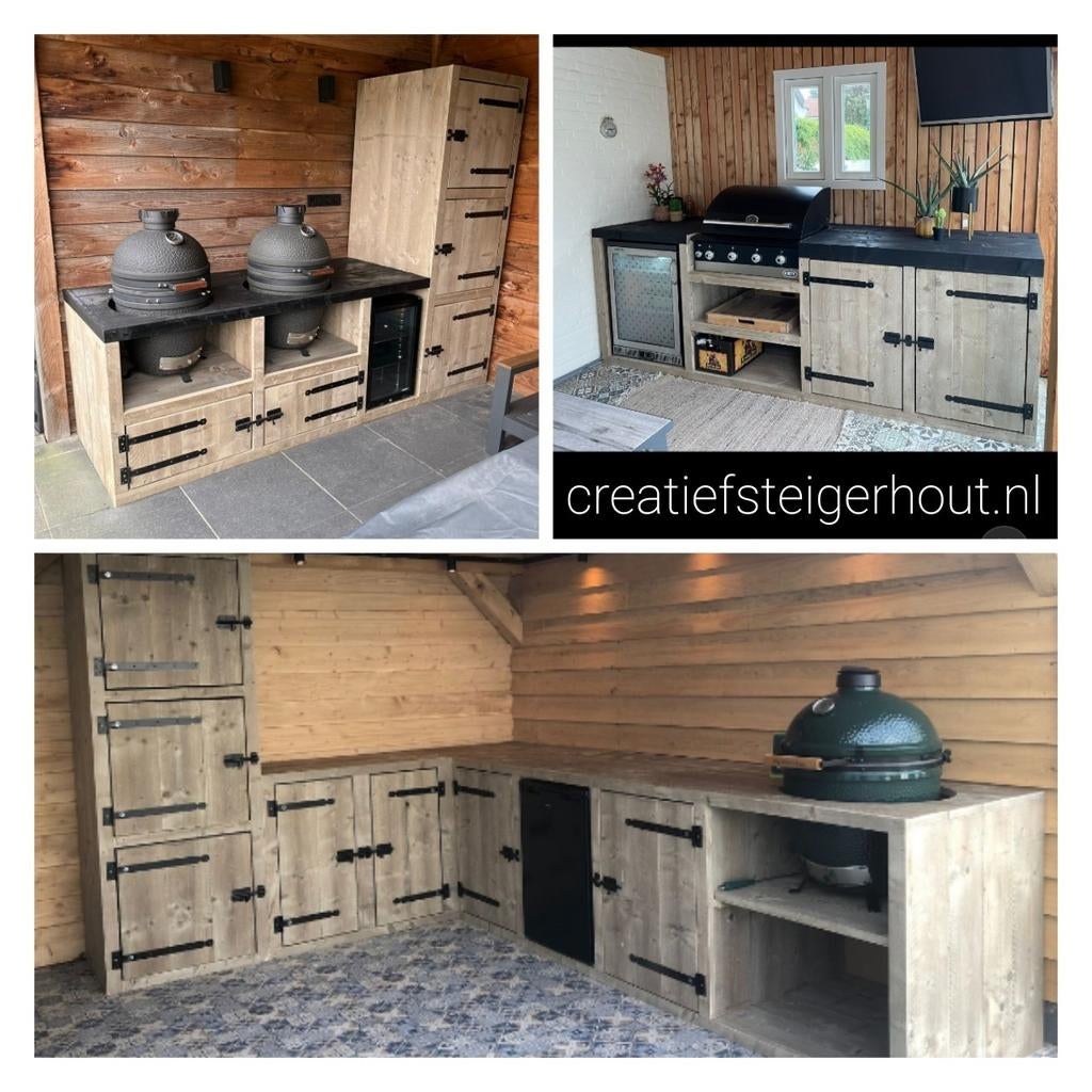 Stel zelf je buitenkeuken samen kamado gasbarbecue koelkast, Ophalen of Verzenden, Nieuw