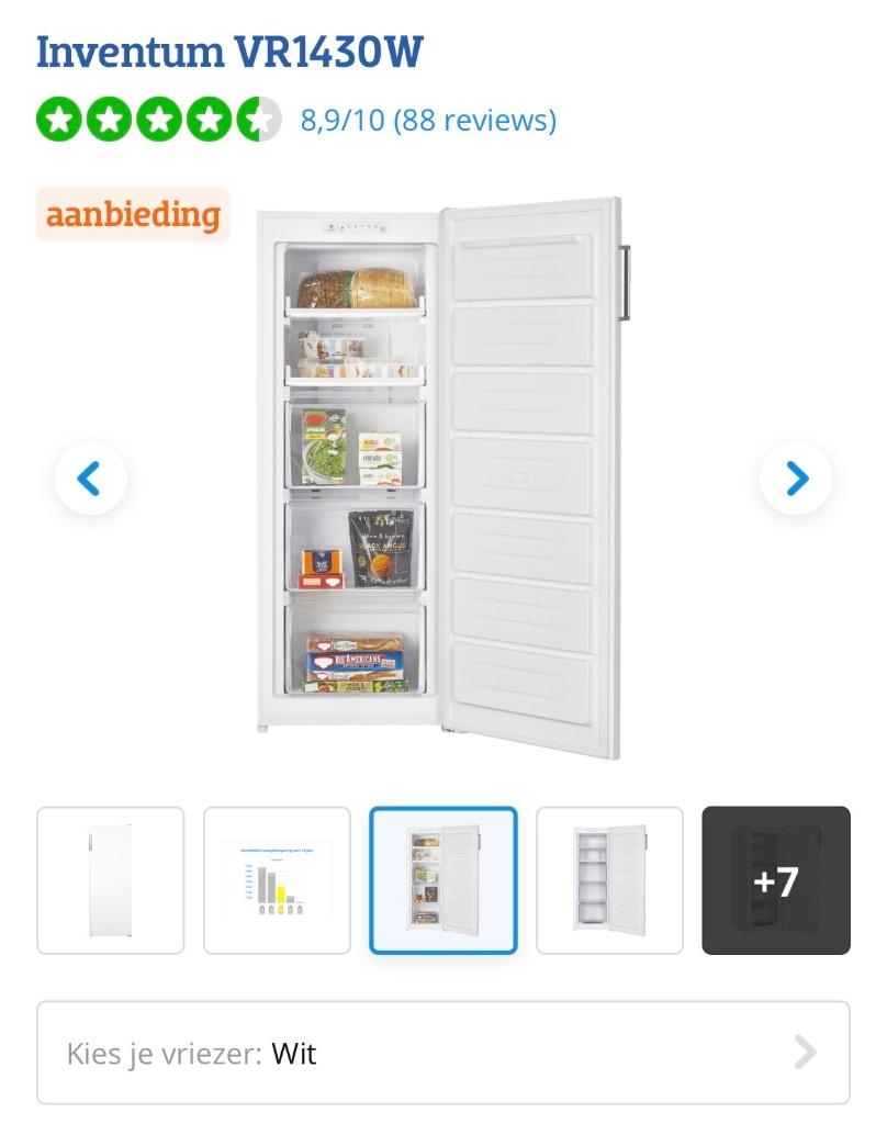 Vriezer/ Freezer, Witgoed en Apparatuur, Vriezers en Diepvrieskisten, Nieuw, Minder dan 60 cm, 140 tot 160 cm, Vrijstaand