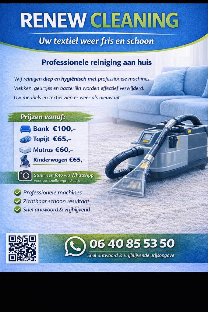 Textiel reiniger/ banken tapijt reinigen, Huis en Inrichting, Schoonmaakartikelen, Ophalen